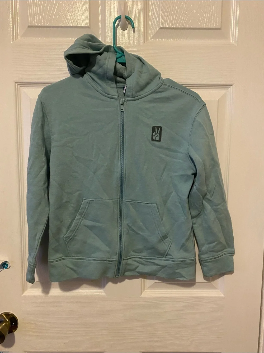 Old Navy Kids Hooded Zip Jacket - Seafoam Green